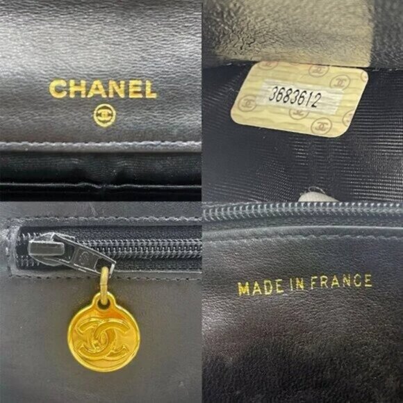 CHANEL CC Classic Timeless Lambskin Flap Wallet with Chain Purse Black Crossbody - Picture 15 of 16